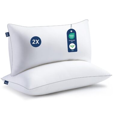 Подушка BedStory 40x80, комплект із 2 подушок з високоякісним наповнювачем з мікрофібри 950 г x 2, м&39який наповнювач, який можна прати, подушка для ліжка, подушка для сну, подушка для дивана, подушка для сну на боці 40x80 см