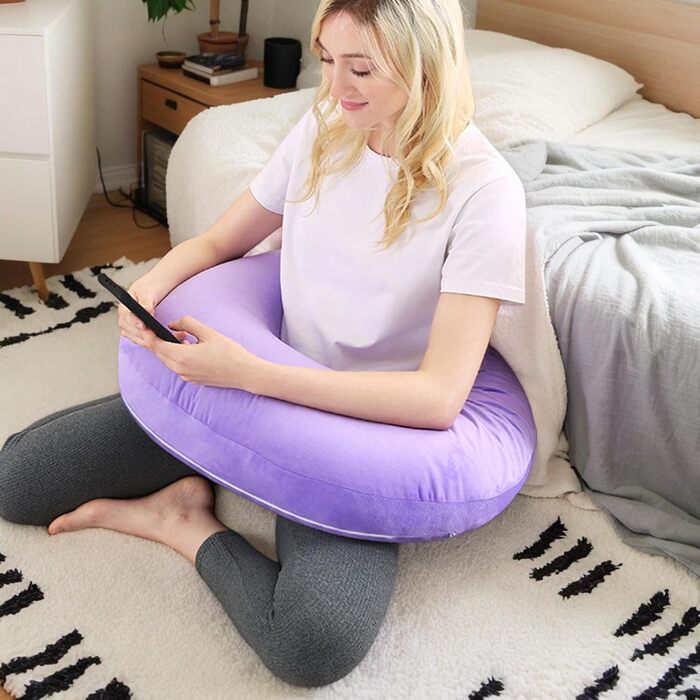 Ергономічна подушка для рукоділля Комфортний союзник для творчих моментів Подушка для читання та ігор на ліжку та дивані Подушка для рук для читання, гри, роботи та в&39язання гачком Фіолетова