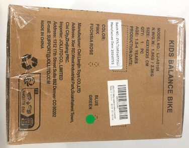 Дитячий велосипед JOLLITO, дитяча велосипедна іграшка для подарунків дівчаткам і хлопчикам 18-48 місяців, легкий тренувальний вело