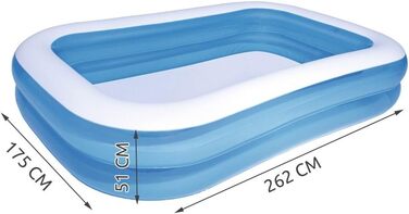 Сімейний дитячий басейн, синій/білий, 211 x 132 x 46 см Басейн (від 2,51 м)