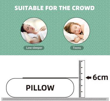 Тверда подушка плоска тонка 40x60, плоска подушка для сну на животі, низька подушка з піни з пам'яттю для дітей, подушка для сну н