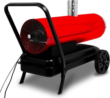 КВт непрямого нагріву, дизельний/масляний обігрівач з вихлопною трубою, термостат, витрата повітря 1400 м/год, бак 50 л, масляний обігрівач із захистом від перегріву, пристрій контролю полум&39я, масляний обігрівач, дизельна гармата 50 кВт непрямого нагрі