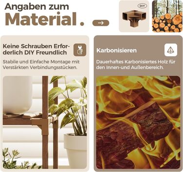 Полиця для рослин Підставка для квітів Дерев&39яна підставка для рослин на 7 ярусів, для тераси, балкона, саду, садівництва, подарунків для мами (чорна) A-Square-Black