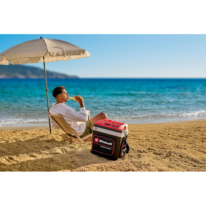 Бездротовий холодильник Einhell TE-COL 18/27 Li-Solo Power X-Change (18 В, 27 літрів, охолодження та нагрівання, гібридний 12 В для автомобіля, підключення до мережі 230 В, включаючи сумки, без акумулятора)