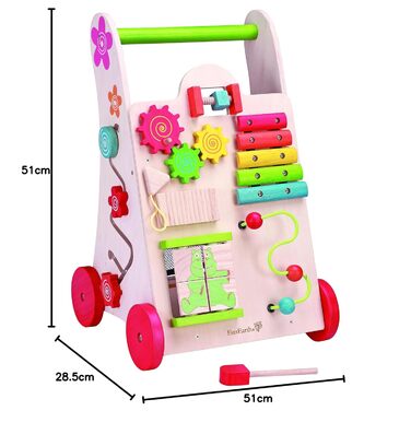 Іграшка для ходьби EverEarth, виготовлена з екологічно чистої деревини Сприяє розвитку ходьби та моторики у малюків Зручна для дітей іграшка з безпечними фарбами на водній основі EE30949