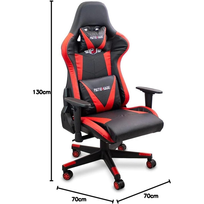 Ігрове крісло Lacestone Patiomage, обертове крісло, ігрове крісло, комп&39ютерне ігрове крісло, ігрове крісло (червоне)