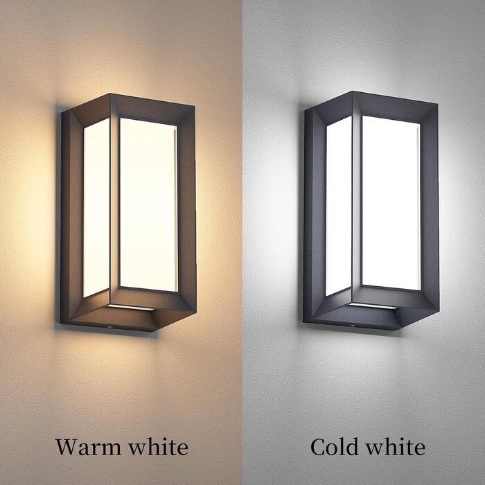 Вуличний настінний світильник Klighten E27 Цоколь, Макс 60 Вт, Сучасний зовнішній настінний світильник Зовнішній інтер'єрний насті