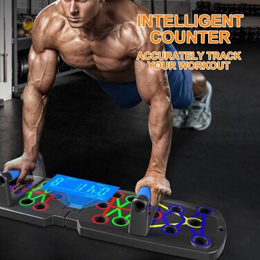 Дошка для віджимань з лічильником, складна багатофункціональна дошка для віджимань, стійка для віджимань 30 в 1 для плечей, грудей, спини та трицепсів для чоловіків та жінок