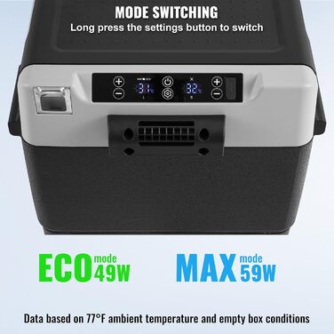 Портативний автомобільний холодильник VEVOR, 12V, 60-літровий портативний морозильник на колесах з однією зоною, регульований від -20 до 20C, компресорний холодильник для дому, на природі, в кемпінгу, в автофургоні, в автомобілі, 60 л