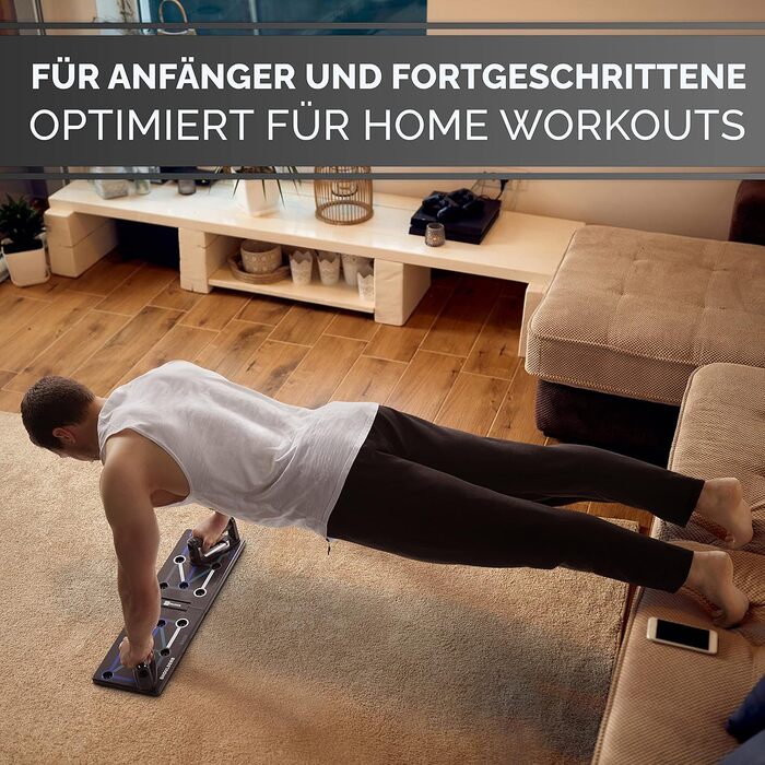 Складана дошка для віджимань 12-в-1 - Включає 10-тижневий план тренувань - Преміальна дошка для віджимань 12-в-1 Розроблена в Німеччині з інструкціями німецькою мовою для ваших тренувань - Ручки для віджимань