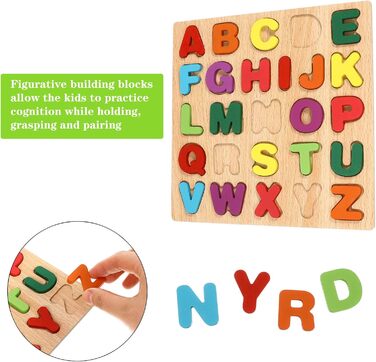 Дерев&39яні іграшки-пазли Gitua, 2 частини, барвистий алфавіт, букви ABC, цифри, дизайн, дерев&39яні блоки-пазли для малюків і діт