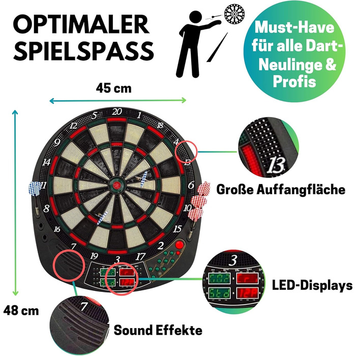 Найкращий спортивний електронний дартс у Ковентрі Електронний дартс зі світлодіодними дисплеями Електронний дартс з 12 дартсами та запасними наконечниками Високоякісний дартс-машина для 16 гравців