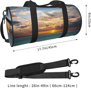 Спортивна сумка для подорожей, пляжна сумка з принтом Захід сонця, сумка на нічліг, чорна, універсальний розмір