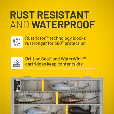 Коробка для риболовних снастей PLANO EDGE 3600, прозора/жовта, аксесуар для зберігання рибальських снастей, водонепроникний та стійкий до іржі контейнер для гачків, коробка для риболовних снастей 3600