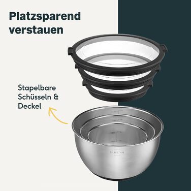 Набір мисок з нержавіючої сталі SILBERTHAL з кришкою - 3 шт. и - Миски для сервірування, варіння, випічки, зберігання