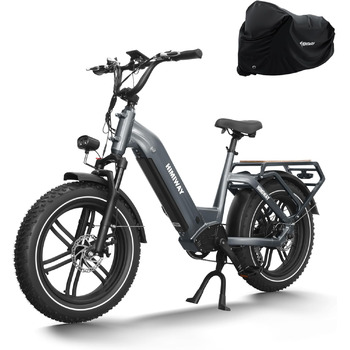 Електричний вантажний велосипед Himiway Big Dog Ebike з двигуном потужністю 250 Вт і обертовим моментом 86 Нм, з 20-дюймовим E Bike з акумулятором 48 В 20 Ач 960 Вт, електричний велосипед для поїздок на роботу та гірських велосипедів з гідравлічними диско