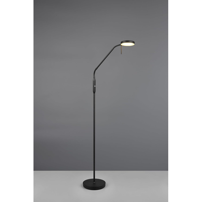 Світлодіодна торшерна лампа Reality Moreno R44561132, матовий чорний метал, 3 Вт LED, акумулятор із зарядною станцією, сенсорний диммер, регулювання кольору світла