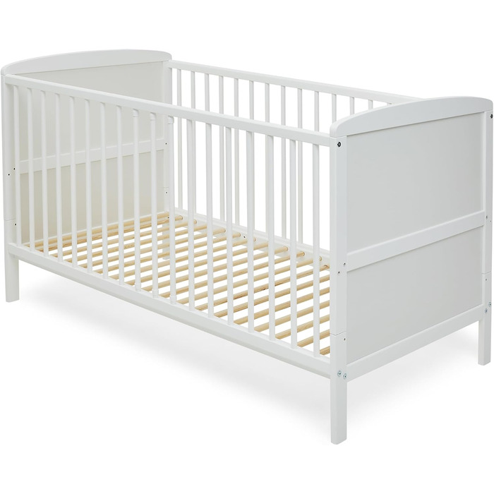 Дитяче ліжко/ліжечко Kids Collective 70x140, що трансформується, з регульованою висотою та знімними поручнями Білий масив сосни, зроблено в Європі Від народження до 6 років 70 x 140 см, білий