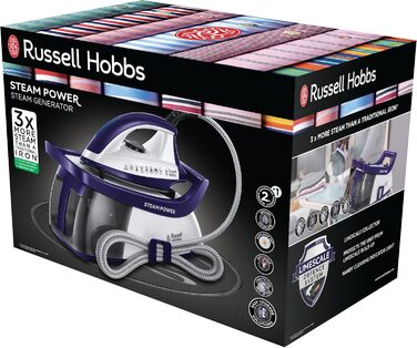 Парова прасувальна станція Russell Hobbs (2600 Вт, тиск пари 4,5 бар, знімний резервуар для води 1,3 л) Праска 24440-56 Парова пра