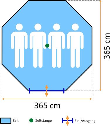 Намет CampFeuer Tipi Tent Spirit для 4 осіб Індіанський намет для кемпінгу, походів, водяний стовп 3000 мм Намет-гребень, намет-піраміда, круглий намет Груповий намет, кемпінговий намет, сімейний намет, коричневий/світло-коричневий