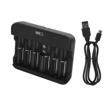 Універсальний зарядний пристрій EMOS для NiMH та NiCd акумуляторів, швидкий зарядний пристрій 500 мА, для 1-6 акумуляторних батарей AAA, AA, C, D, 9V, включаючи кабель USB-C, світлодіодний індикатор, захист батареї, функції безпеки