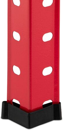 Потужний стелаж Relaxdays, комплект з 2 шт., вантажопідйомність 160 кг, 4 полиці, висота та ширина 147,5x75,5x30,5 см, для підвалу та гаража, металевий стелаж, червоний