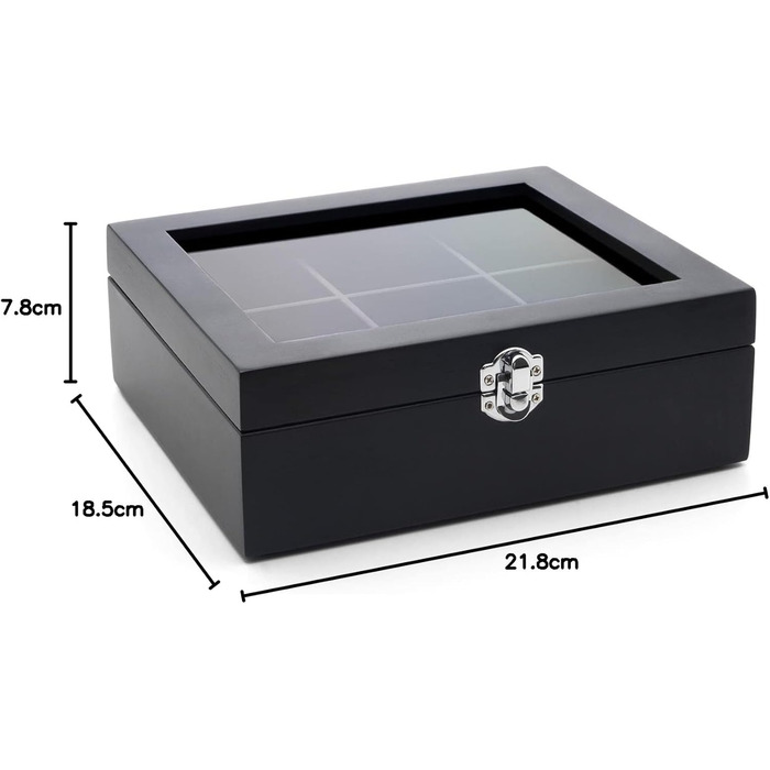 Коробка для чорного чаю Bredemeijer з 6 відділеннями та оглядовим віконцем - дерев&39яна коробка для оптимального зберігання чайних пакетиків