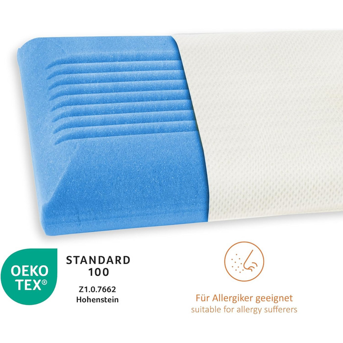 Ортопедична подушка для шиї Sleepling, надзвичайно м&39яка в&39язкопружна подушка 40 x 80 см, в&39язкопружна подушка для голови, піна з ефектом пам&39яті, можна прати, сертифікована Oeko-Tex, зроблена в ЄС, біла, НАДЗВИЧАЙНО М&39ЯКА 40 x 80 см