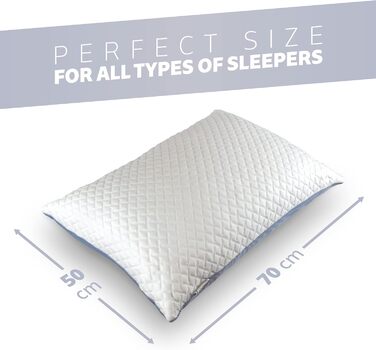 Ортопедична подушка преміум-класу 50x70 см, подушка з лускатками піни з ефектом пам&39яті, ергономічна підтримка шиї, подушка для сну на боці, подушка для сну на спині, подушка для підтримки плечей, чохол, який можна прати