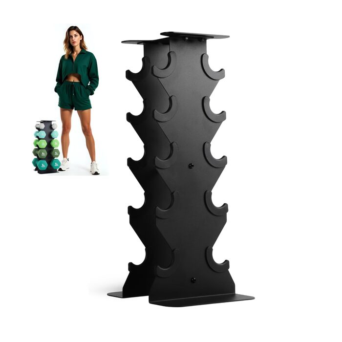 Стійка для гантелей, місце для зберігання гантелей, міцна сталева стійка для гантелей, місце для зберігання гантелей, доступне у варіантах з 3, 5 та 6 рівнями. Мала 5-рівнева для 0,5-7 кг