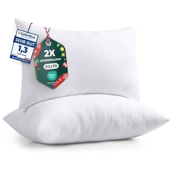 Комплект постільної білизни Utopia з 2 предметів, наповнювач для подушок 50 x 70 см, внутрішні подушки для подушок для голови та диванних подушок (білий)