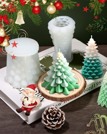 Набір із 3 форм для різдвяних ароматичних свічок своїми руками Zounin