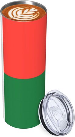 Кухоль з прямою трубочкою, дизайн Прапор Мадагаскару, дорожній кухоль з принтом, підходить для кемпінгу, офісу та дому, 590 мл