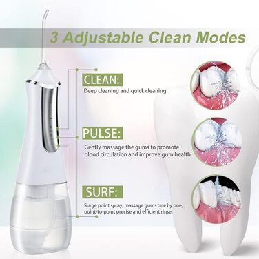 Режими Water Flosser Dental Water Jet Tools Pick Cleaning Teeth 350ML 5 насадок Машина для миття рота, 3