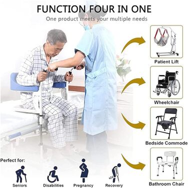 Портативний підйомник для пацієнтів Tranair для дому, портативний підйомник для перенесення з розділеним сидінням на 180, приліжкове крісло, крісло для ванни поруч із ліжком, ручний підйомник для людей похилого віку з обмеженими можливостями, Maximum Bela