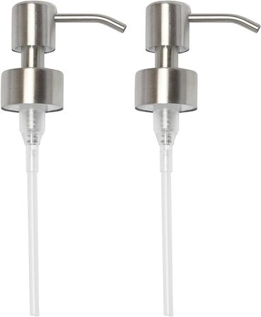 Мильна помпа Kapitan з нержавіючої сталі для дозатора для пляшок з різьбленням 28 мм, шліфована, 2 шт. и Шліфована нержавіюча стал