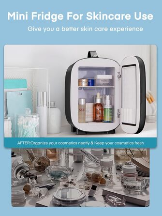 Міні-холодильник 5 літрів, 6 банок міні-холодильник 12В-220В, блок живлення USB для кімнати, догляду за шкірою, офісу або автомобі