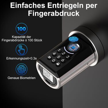 Дверний замок з паролем WELOCK ToucA51, електронний замок із кодом PIN-коду з відбитком пальця з програмою, паролем, RFID-карткою та WIFI (потрібен WIFIBOX), підходить для дверей 30-70 мм