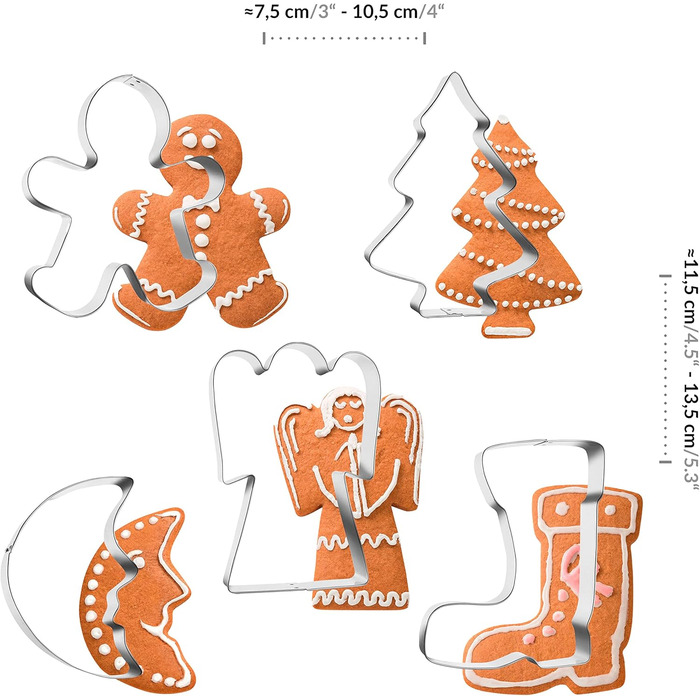 Набір різдвяних формочок для печива 5 шт Grizzly