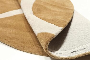 Камені ручної роботи, Килим, Середній ворс, 150 см, Круглий, Сучасний, Шерсть, Передпокій, Спальня, Кухня, Вітальня, Коричневий, К