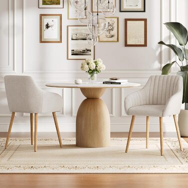 Крісло Обідній Набір з 4 Предметів Бежевий Дерев&39яний Набір Крісло М&39яке Крісло з Підлокітниками Їдальня Кухонний Крісло Вітальня Крісло з Поліестеру Набір з 4 Предметів Бежевий-поліестер