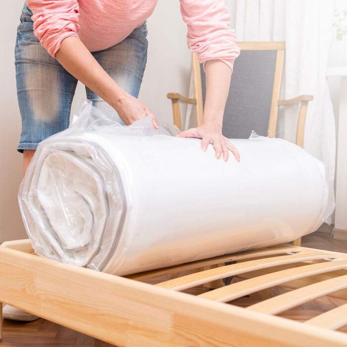 Знімний матрац з анатомічної піни з ефектом пам&39яті, висотою 20 см, напівжорсткий внутрішній шар, гіпоалергенний, виготовлений з поліуретану та піни з ефектом пам&39яті, для односпального ліжка (90 x 195 см).