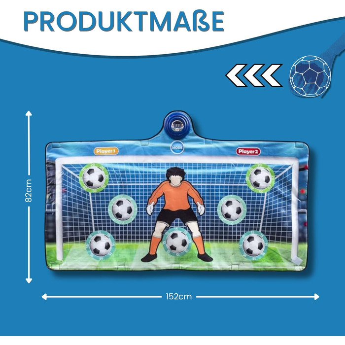 Електронні ворота та футбольний килимок з лічильником рахунків для двох гравців Футбольна гра для приміщень та саду Подарунок від футбольних воріт для хлопчиків та дітей вкл. м&39яч та насос