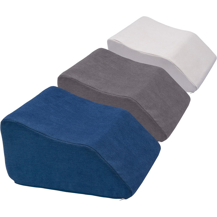 Подушка для підняття ніг, клин для ніг, опора для ніг ергономічна, ортопедично підтримуюча хвилеподібна форма, для важких ніг пінопластова подушка для ніг (2 50 x 45 x 27 см, сіра)
