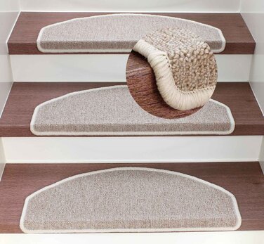 Килимки для сходів Kettelservice-Metzker Rambo - різні набори, варіанти та кольори (14 шт. , бежевий)