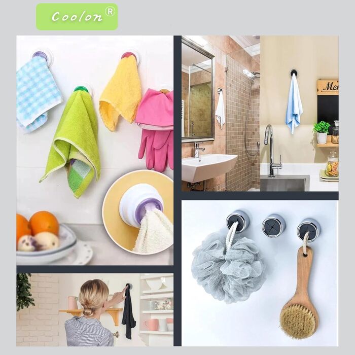 Тримач для чайних рушників Coolon, 3 шт. и Самоклеючий тримач для рушників, сильна в'язкість ABS Гачок для рушників Круглий затиск