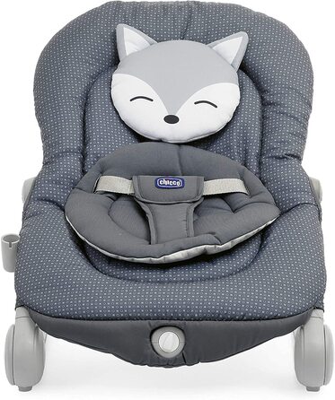 Повітряна куля Chicco Infant & Baby Bouncer 0 місяців - 18 кг, функція гойдалки та крісла, регульована спинка, компактне закриття, вібрація, інтерактивна електронна іграшка, світло та звук Foxy