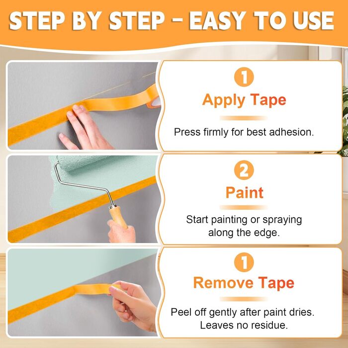 Професійна малярська золота стрічка, м&39яка стрічка, малярська малярська стрічка, 8/12/15/20/24/30 мм x 20 м Помаранчева малярська стрічка для фарбування, кузовних робіт, самостійного фарбування, професійного фарбування (мала) 40 шт. 8/12/15/20/24/30 мм 