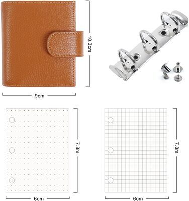 Планер Moterm A9 Regular Rings - гаманець-органайзер із натуральної шкіри (кольоровий помаранчевий, кільце 19 мм)