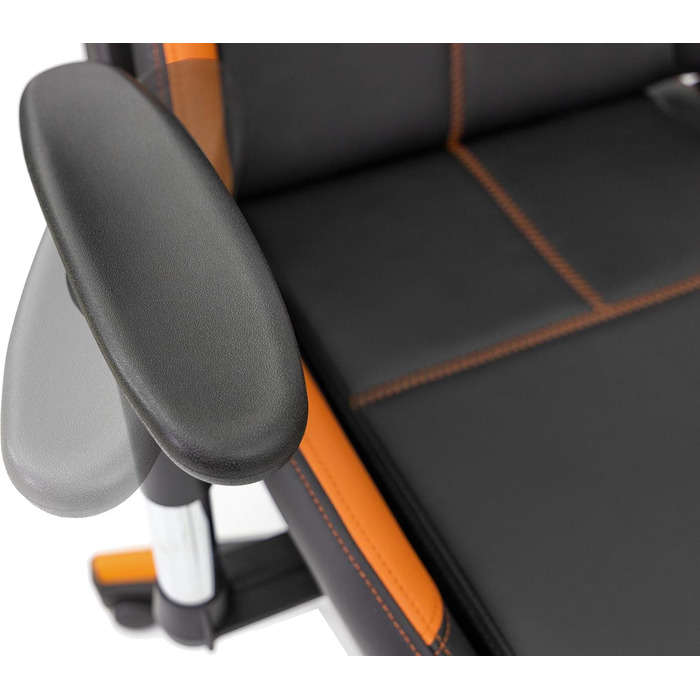 Преміальне гоночне крісло XL, офісне крісло, ігрове крісло XL, крісло керівника, обертове крісло Fire - Робоче крісло з поперековою опорою - Ігрове крісло - Витримує до 150 кг - Штучна шкіра - Чорний/Помаранчевий Fire (Помаранчевий)